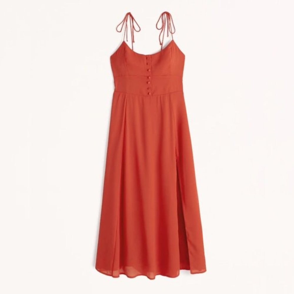 Abercrombie Tie-Strap Corset Midi Dress